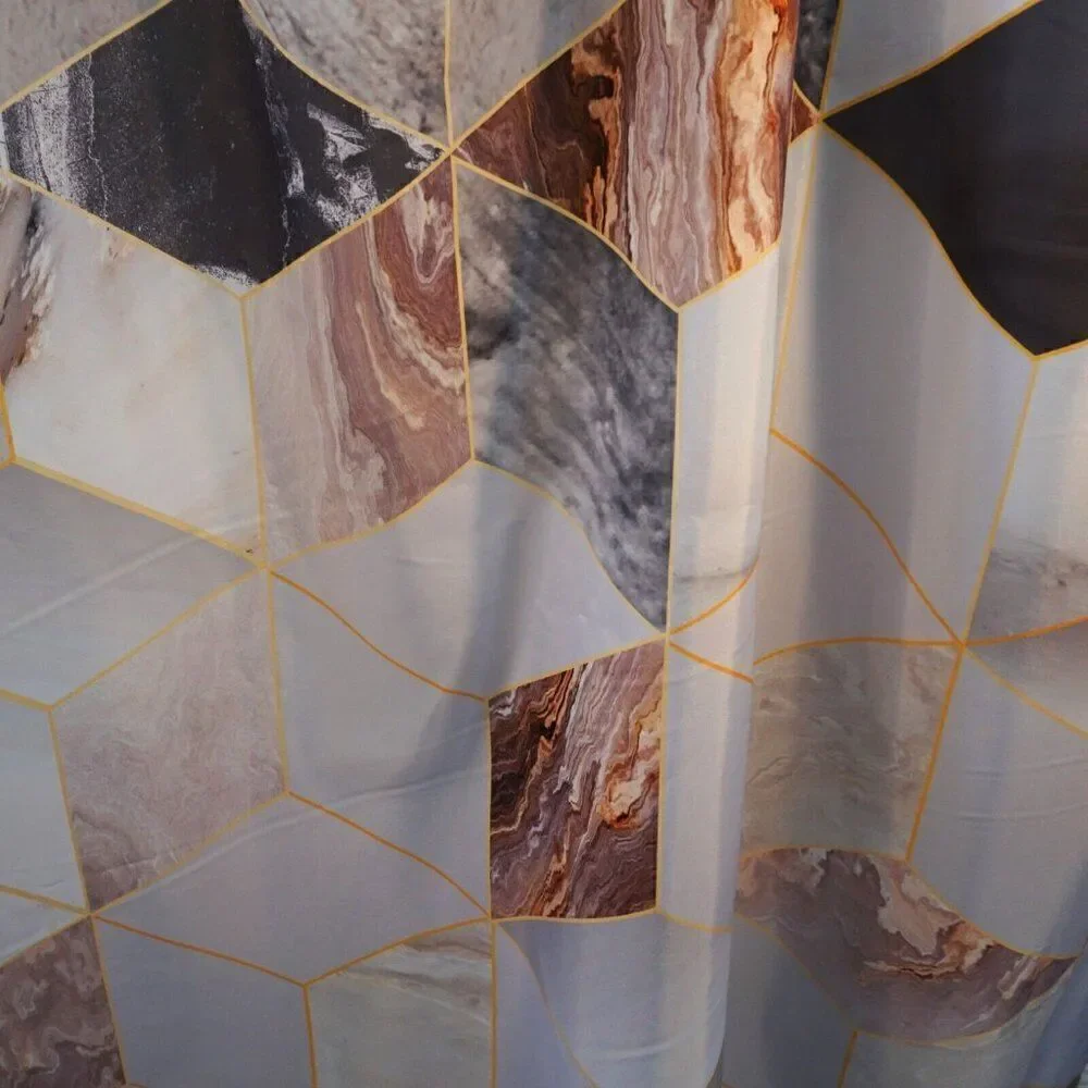 Bathroom Shower Curtain Abstract Modern Geometric Marble